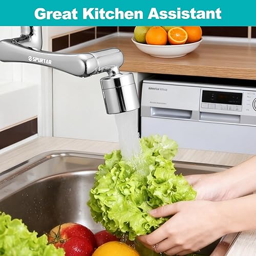 Miniatura 5 de Spurtar Extensor de grifo de fregadero de 1440 para niños pequeños, aireador de grifo con filtro giratorio plateado, accesorio de grifo giratorio