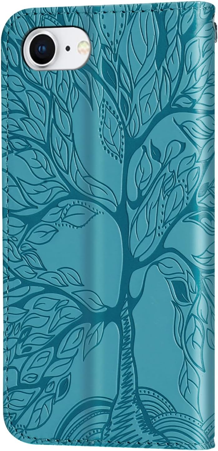 Wallet Case for Apple iPhone 16e 6.1" 2025, Short Strap Leather Flip Cover for iPhone SE4,Folio Cases for iPhone 16E with Card Holder - Turquoise - Image 9