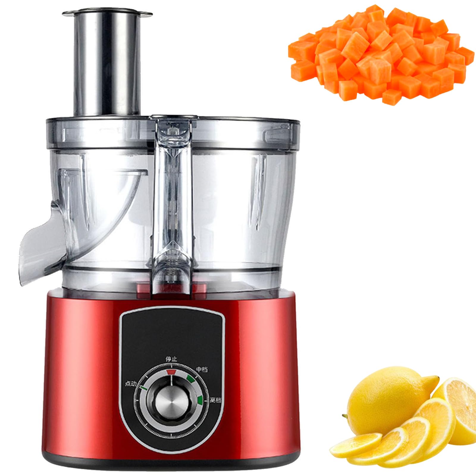 AYCDL Commercial Electric Vegetable Dicer Slicer – 5L Capacity for Dicing, Shredding, Slicing Splitting, great for Onions, Potatoes, Carrots, Cucumbers,Red,Red