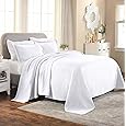 Superior Cotton Fleur De Lis Bedspread Set, Warm Blankets, All-Season Bedding, Bedroom Decor, Decorative Boho Medallion Coverlet, Includes 1 Bedspread, 2 Pillow Shams, Full, Peach