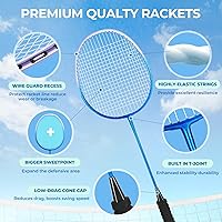 Vista 2 de HIRALIY Badminton Rackets Set for Backyards, Badminton Set, Includ 2/4 Rackets, 6/12 Birdies, 1 Carrying Bag, Outdoor Game for Adult Family Beginner