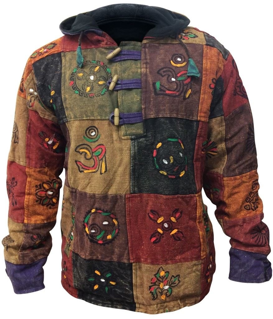 Shopoholic Fashion Men's Multi Coloured Patchwork Fleece Hoodie Jumper(Xl)