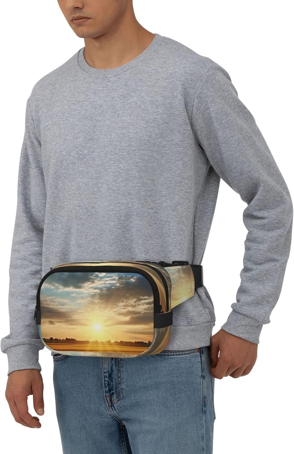 Fanny Packs for Women Adjustable Belt Bag Lightweight Fashion Waist Packs Men Sling Bag Field sunrise Fanny Pack Crossbody Belt Bag for Traveling Workout Running Cycling
