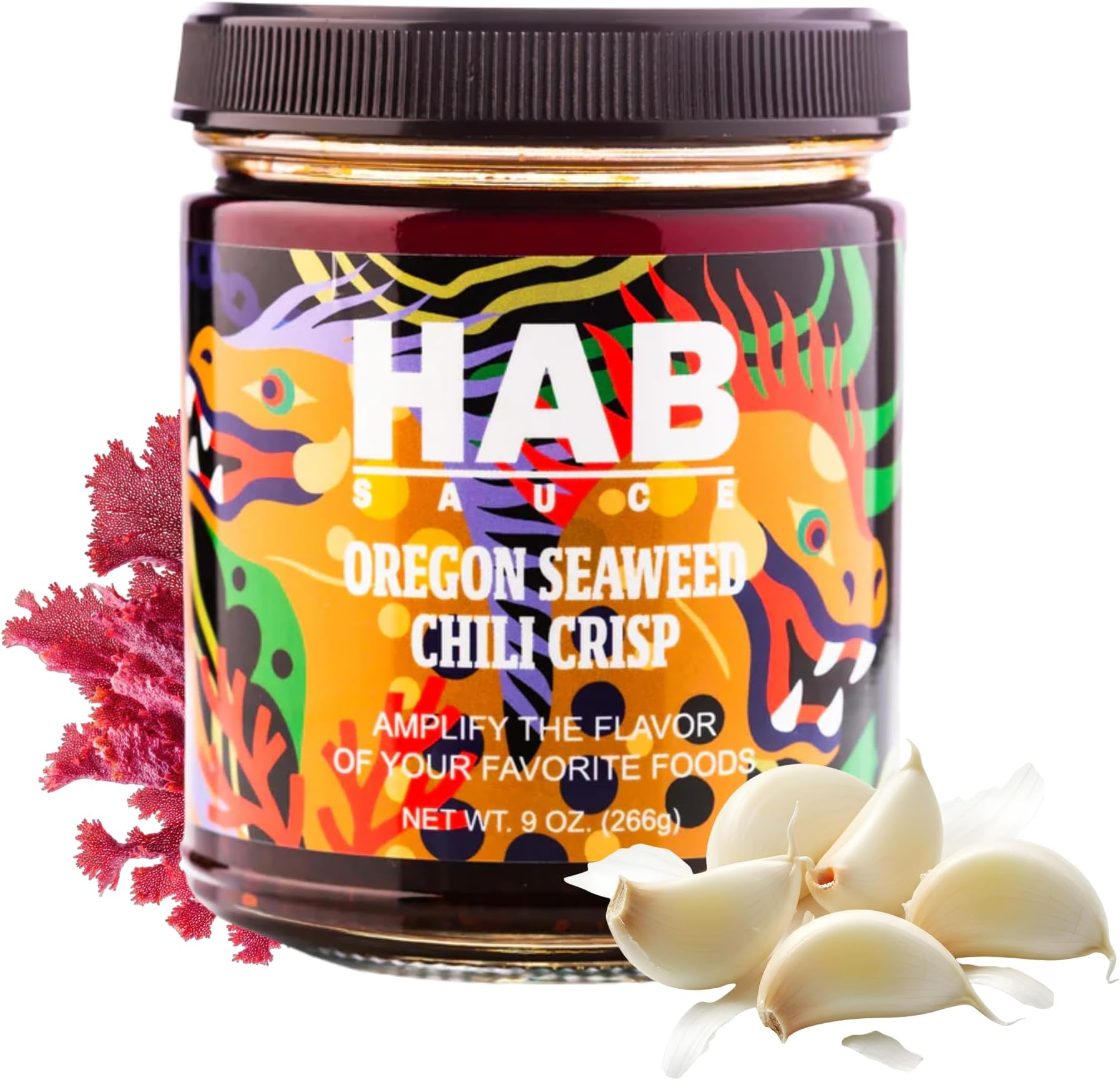 Oregon Seaweed Chili Crisp – Small Batch Gourmet Hot Sauce with Umami & Spice | Made with Natural Ingredients | Vegan & Gluten Free | Handcrafted Chili Oil with Seaweed, Garlic & Chili Flakes – 9 oz