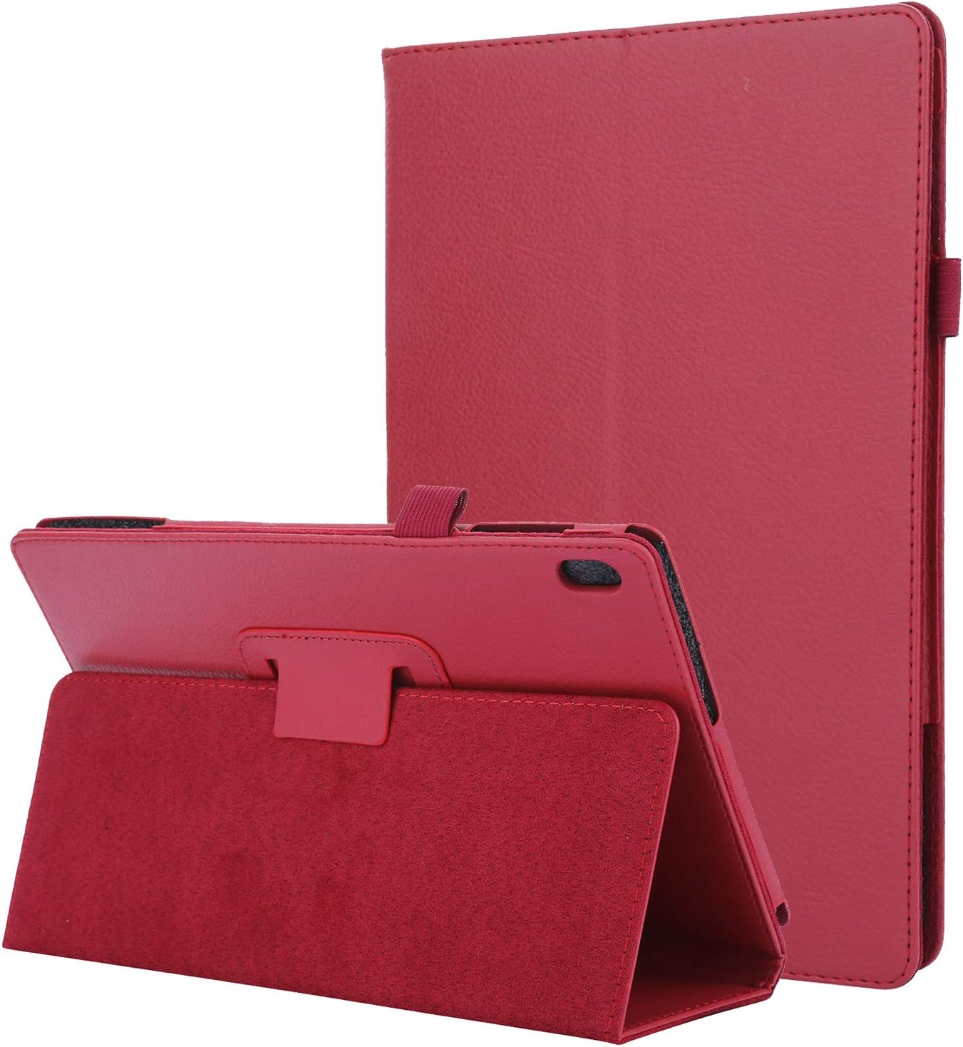 XTstore Case for Lenovo Tab P10 / M10, Folio Stand Cover with Stylus for Lenovo Tab P10 (TB-X705F,TB-X705L) / M10 (TB-X605F), Red