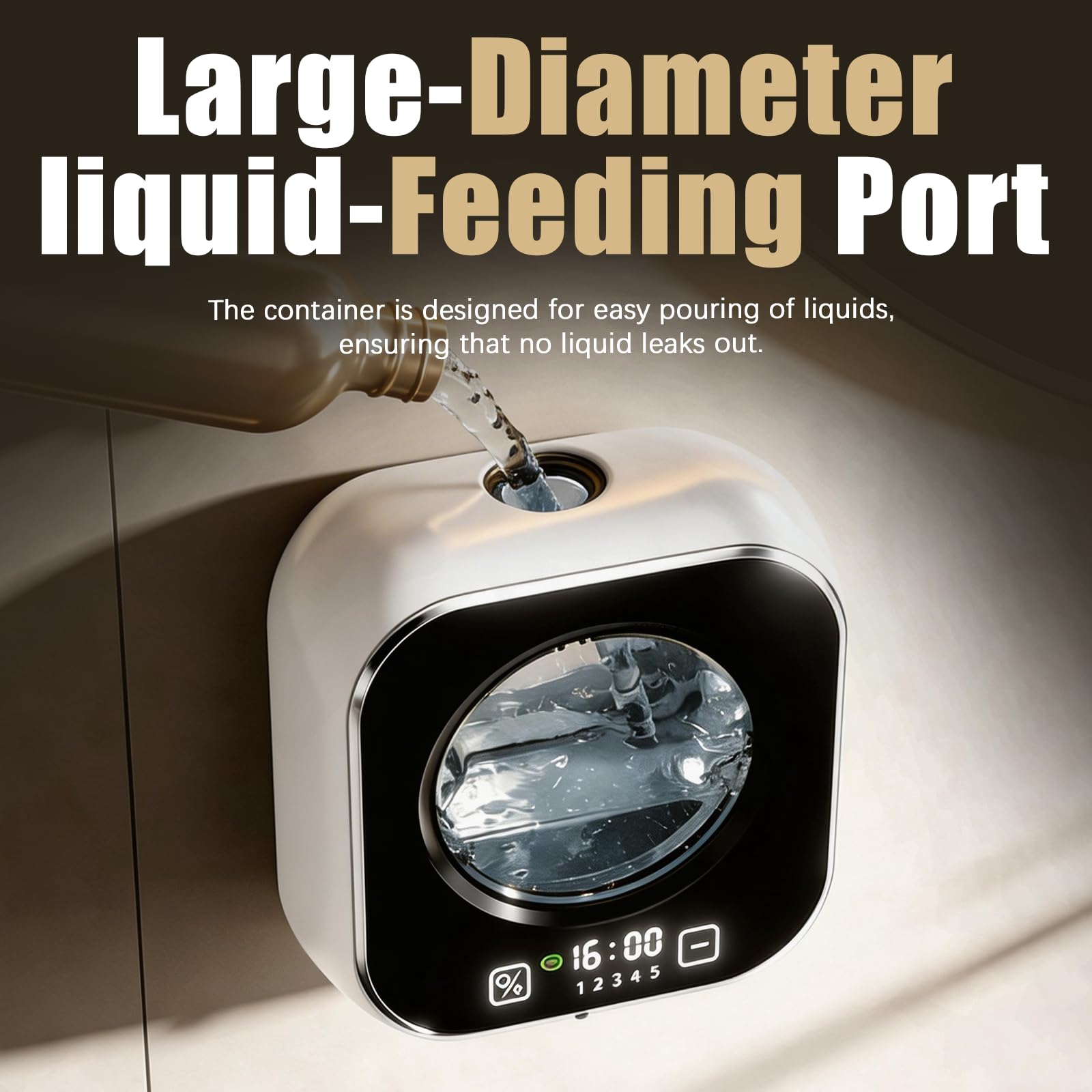 Dispenser Sapone Automatico, Dispenser Sapone Bagno a Muro Elettrico Senza Contatto da 320 ml Ricarica USB Regolabile Livello 5 per Bagno Cucina Ufficio Scuola (Bianco)