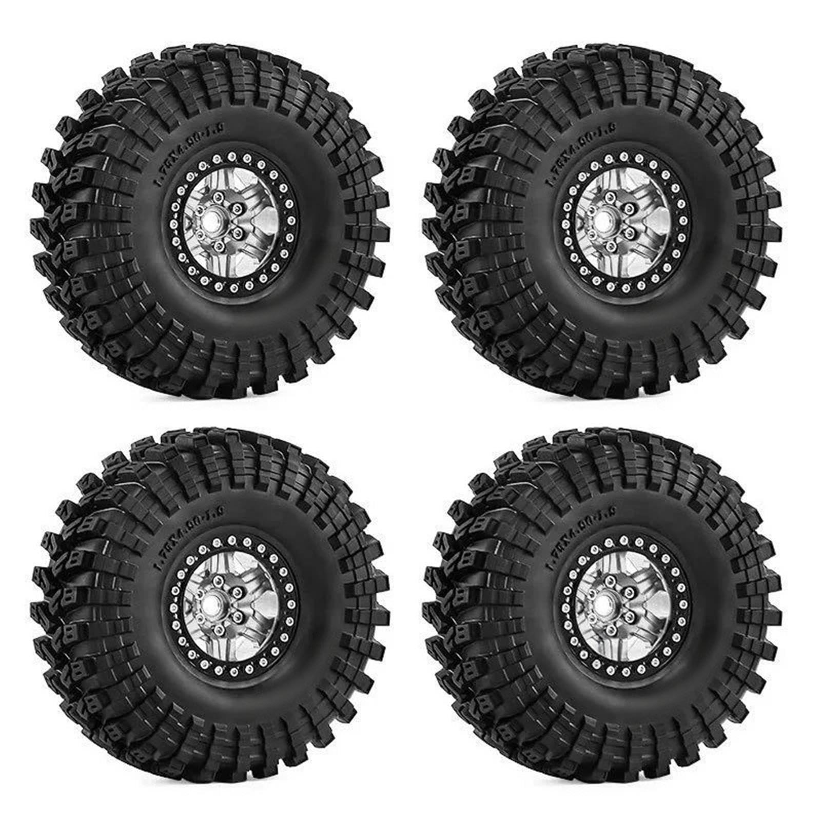 Pneumatici Ruote Beadlock Metallo 1,9" Esagonali 12Mm Per Axial Per Enduro