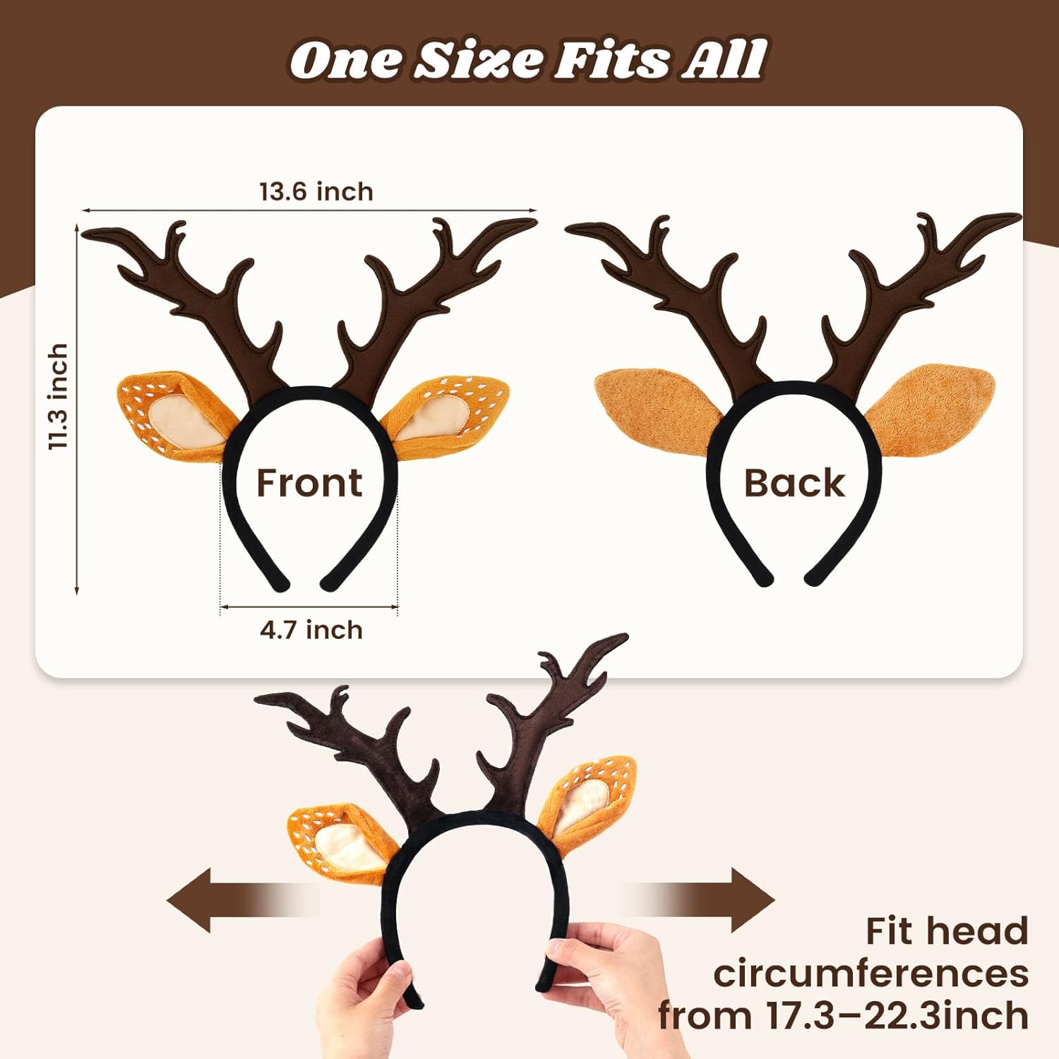 LovesTown Animal Ears Headband Plush Hairband, Animal Headband Costume Accessories for Halloween Christmas Cosplay Party - Image 2