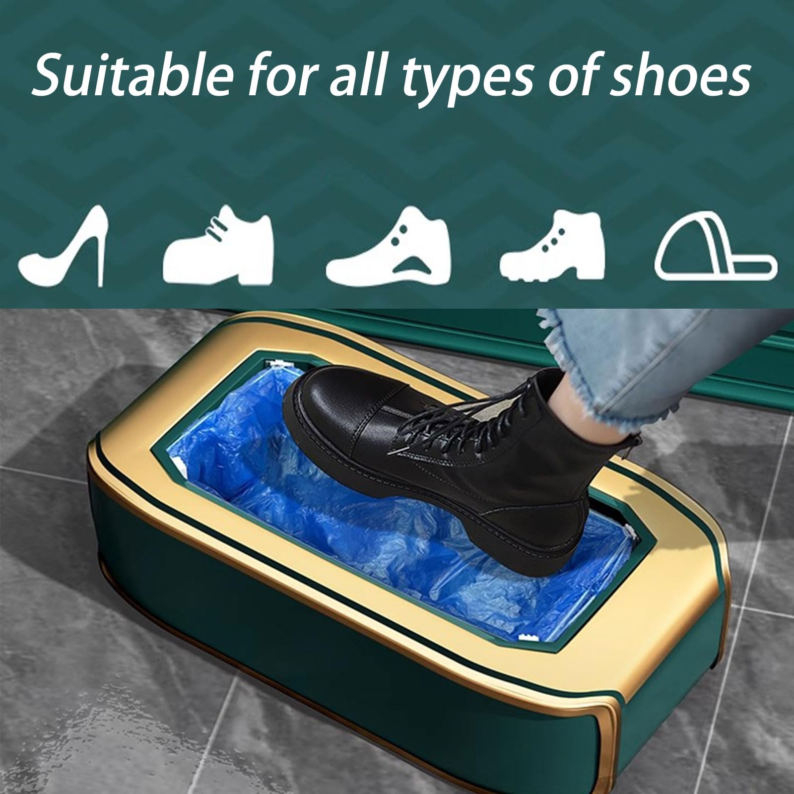 Dxcaicc Shoe Cover Machine,Disposable Plastic Shoes Cover Dispenser,Automatic Shoe Covers Dispenser,Shoe Cover Machine with 200pcs Shoe Covers Disposable,for Home,Office,White