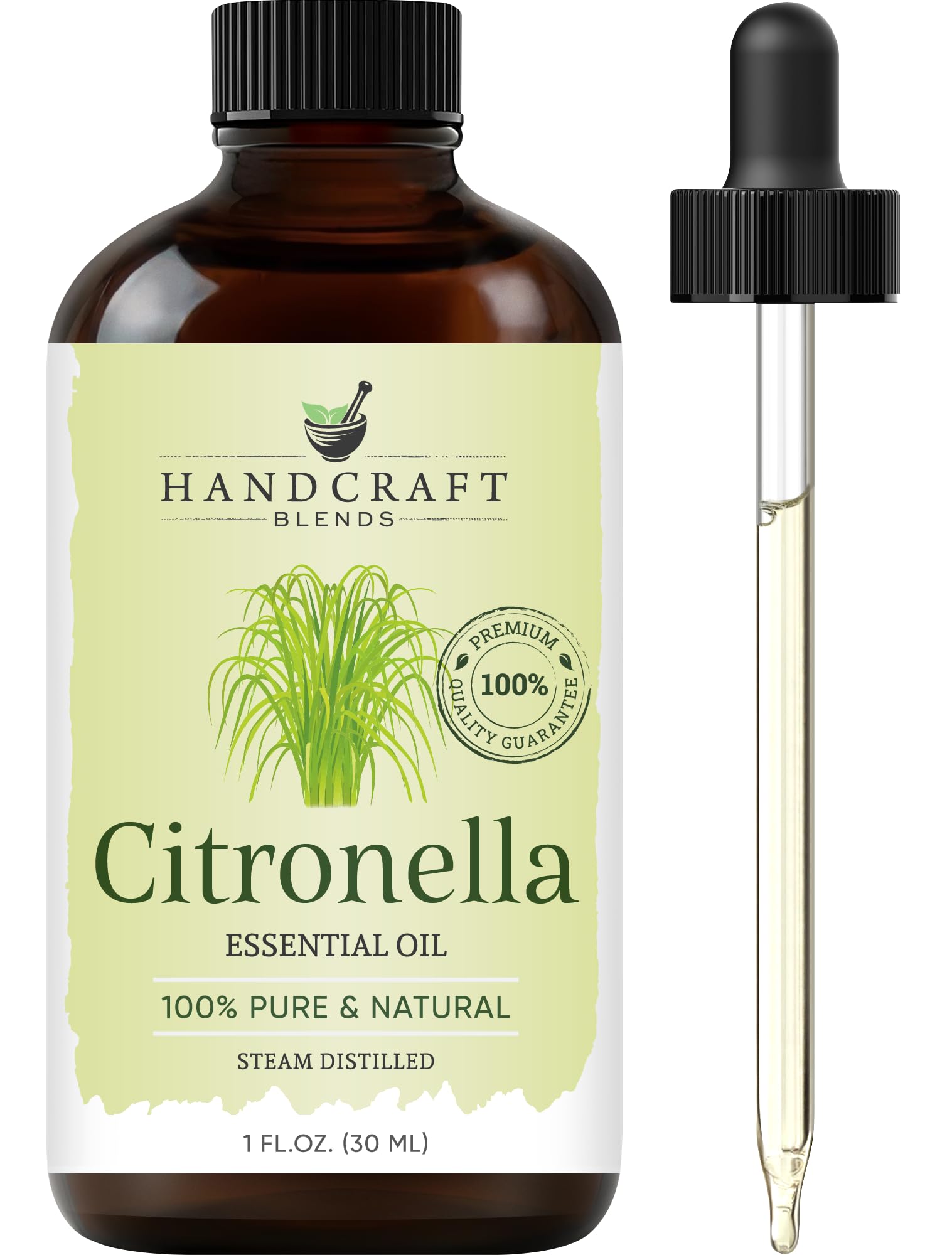 Handcraft Blends Citronella Essential Oil – 1 Fl Oz – 100% Pure and Natural – Premium Grade Essential Oil for Diffuser and Aromatherapy, Skin, Massage, Candle and Soap Making Fragrance