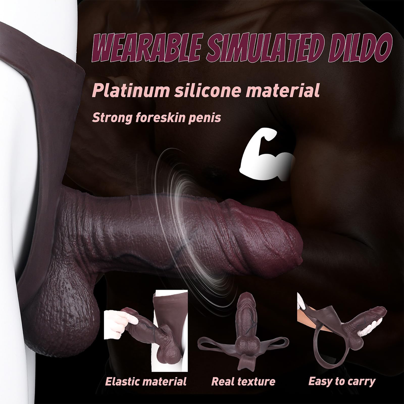 Umschnall Dildos Strap On Umschnall für Männer & Frauen – 18 cm Hohl Penishülle Penisverlängerung mit Dildo Höschen Slip, Flüssigsilikon Cock Sleeve Sexspielzeug für Paare Extrem