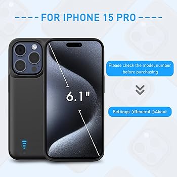 Amazon.com: Battery Case for iPhone 15 Pro, Real 7000mAh Extended