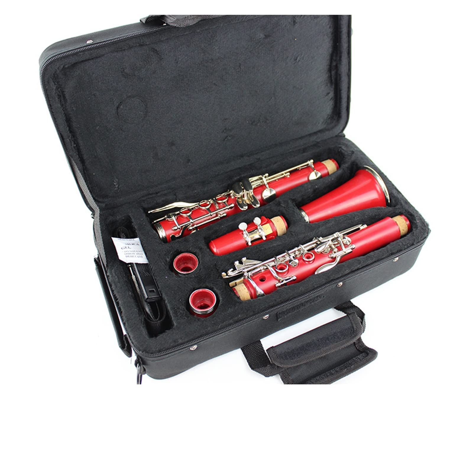 Amazon | 赤いプラスチックボディ B フラット 17 銀メッキキー絶妙な