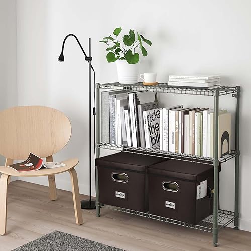 Miniatura 2 de AmasSmile Organizador de archivos de cuero con tapas para oficina, organizador de documentos plegable con asa para almacenamiento de cartascarpetas