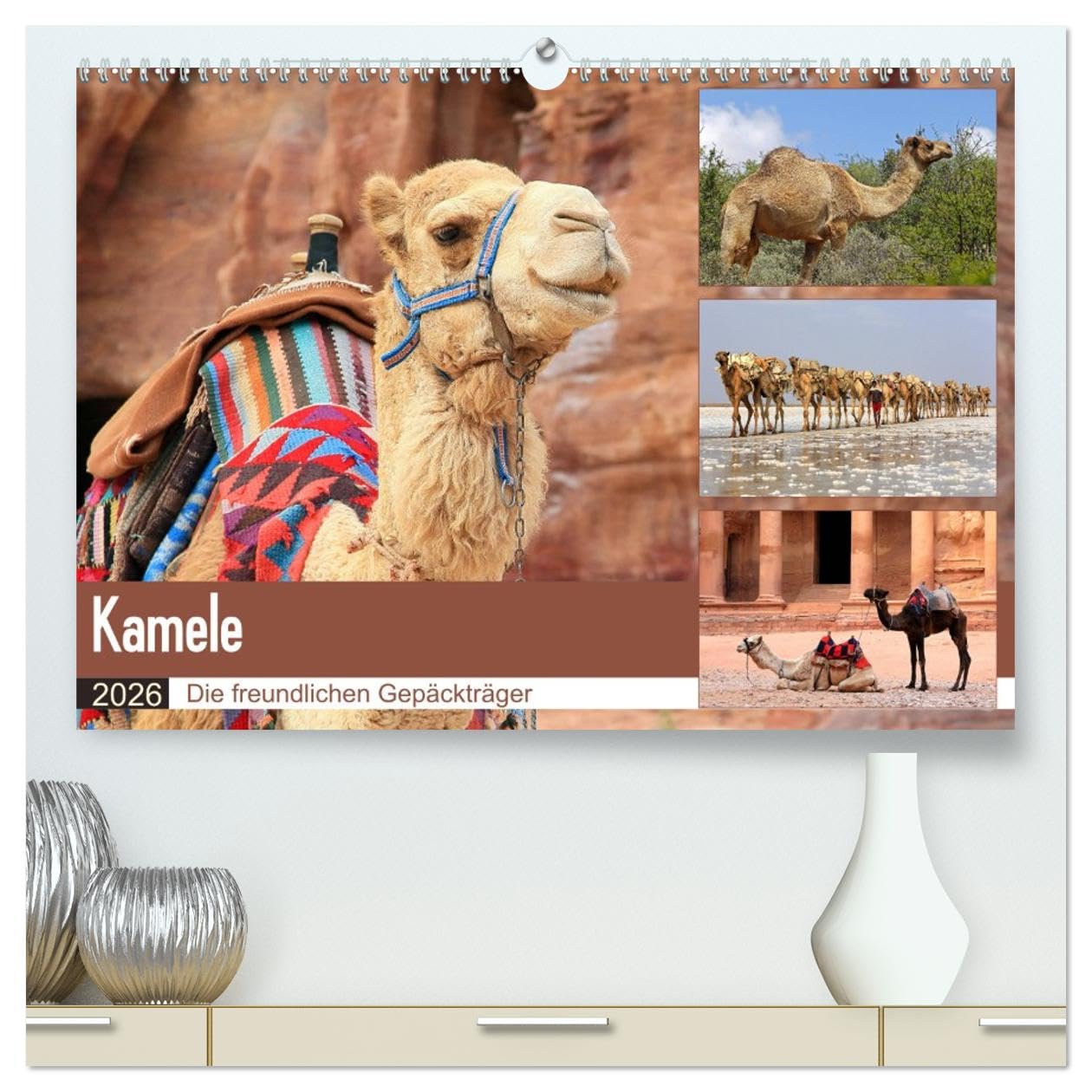 Kamele - Die freundlichen Gepäckträger (hochwertiger Premium Wandkalender 2026 DIN A2 quer), Kunstdruck in Hochglanz: Ein entbehrungsreiches Leben in Wüsten (CALVENDO Tiere)