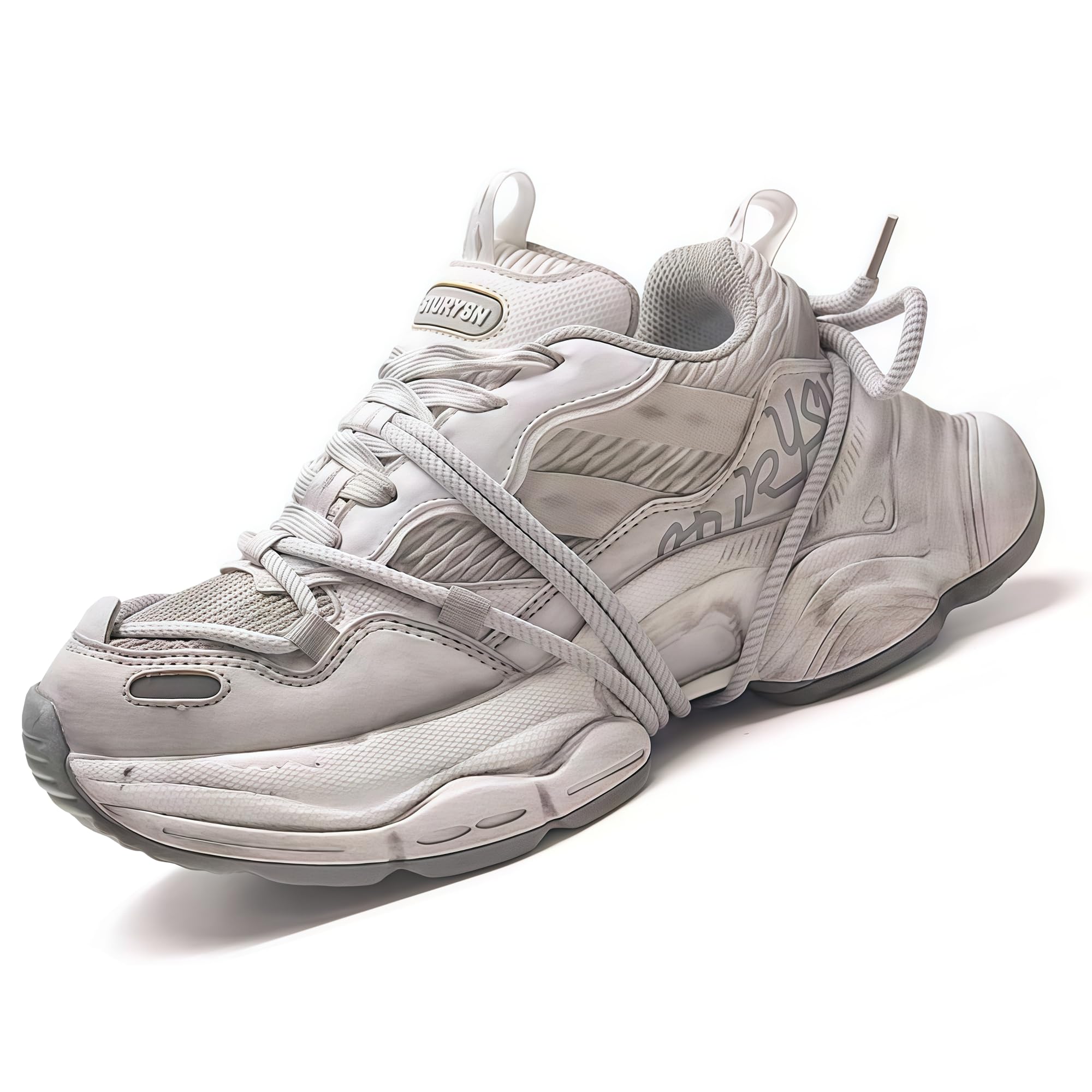 Men's Women's Chunky Platform Sneakers - 2.7 Inch Height Increasing Leather Mesh Dad Shoe…
