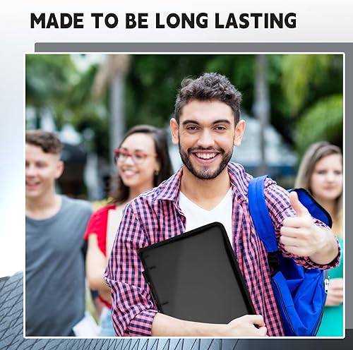 Miniatura 4 de Teling 4 carpetas con cremallera con 3 anillos con cremallera de 1.5 pulgadas, carpeta organizadora de archivos de plástico transparente recargable