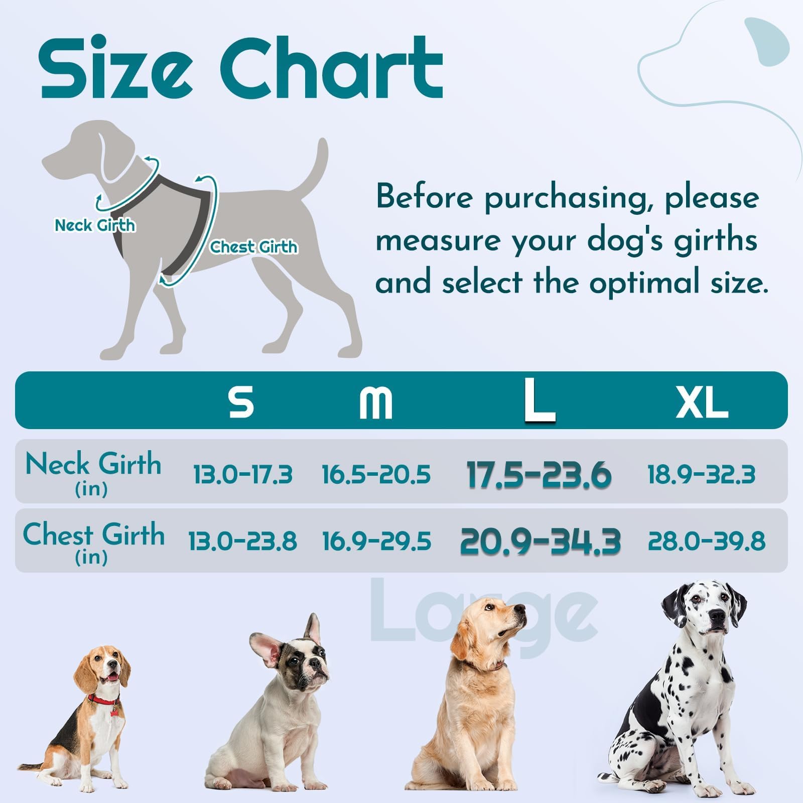 Eagloo Harnais pour chiens de grande taille, harnais réglable anti-traction pour chien avec 3 boucles, harnais rembourré doux, facile à promener avec poignée, gilet réfléchissant anti-étranglement