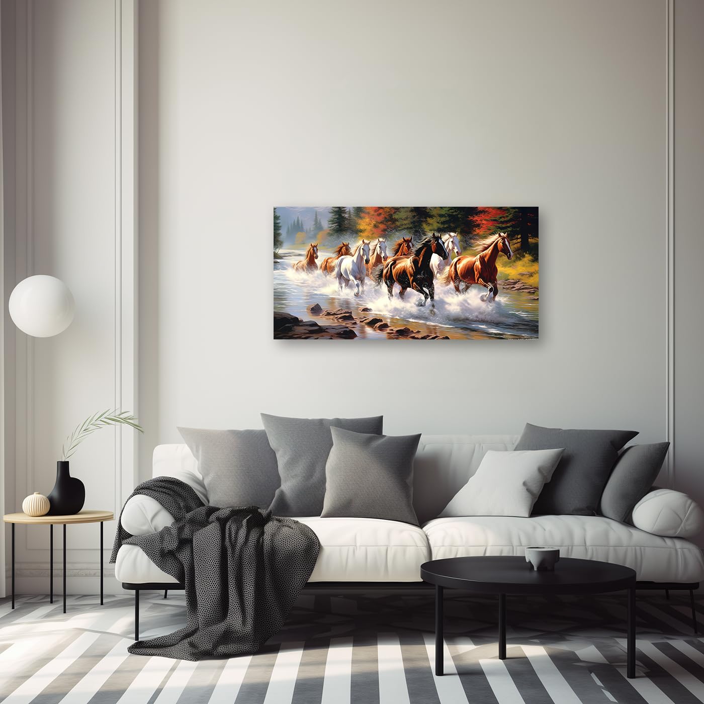 Quadro Orizzontale 50.8x40.6 Cm Stampa Su Tela Cavalli Love Drawn With ...