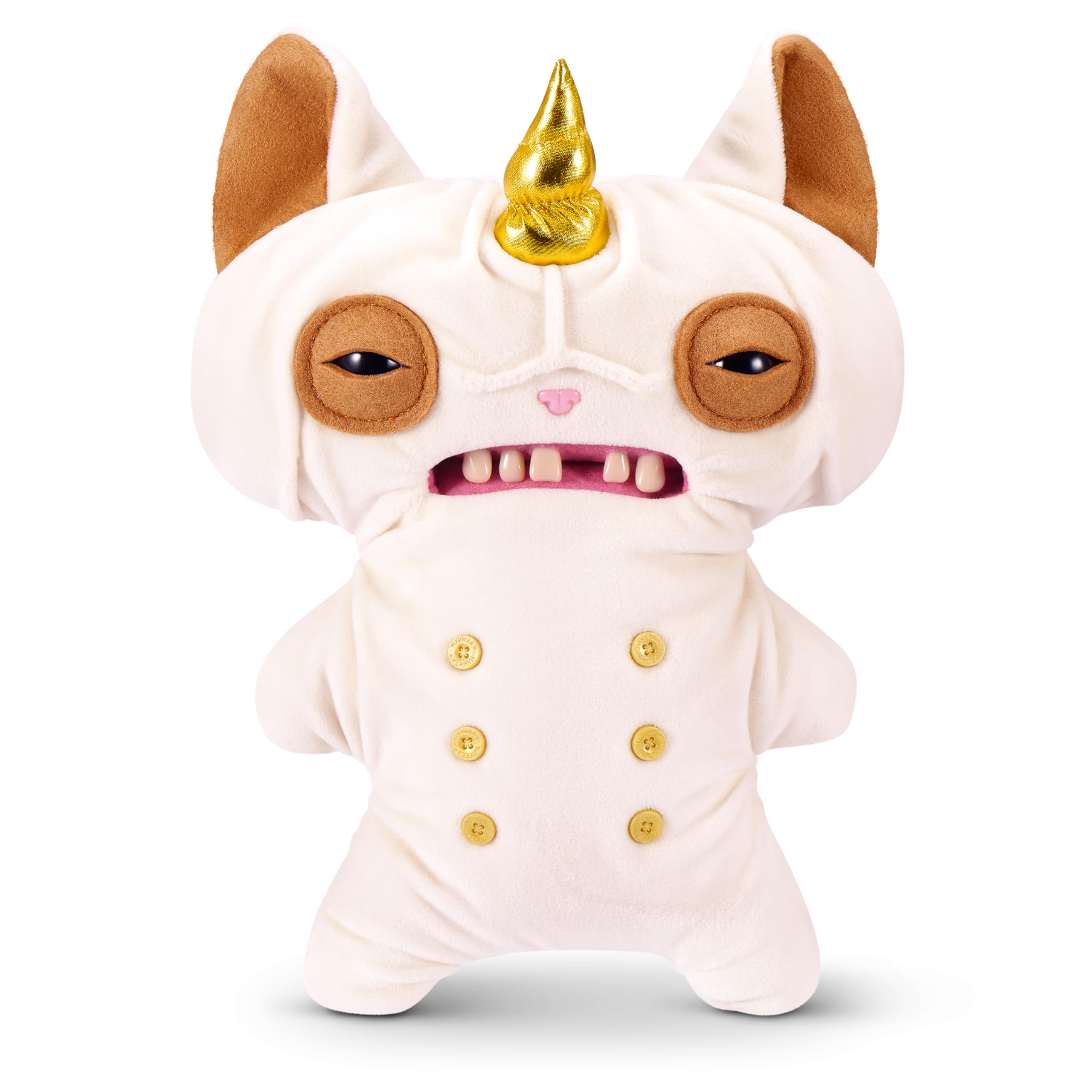 Fuggler Fugglercorns 9 Inch Plush Collectible Toy (Wrinkle Mcstinkles) by ZURU Featuring Funny Ugly Monster Unicorn Designs with Glitter Details, Human‑Like Teeth, Crooked Horns — image 1