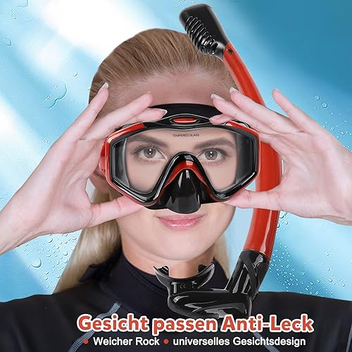 Miniatura 3 de KUYOU Aletas de máscara de buceo para adultos, máscara antivaho de visión amplia, juego de equipo de esnórquel superior seco completo