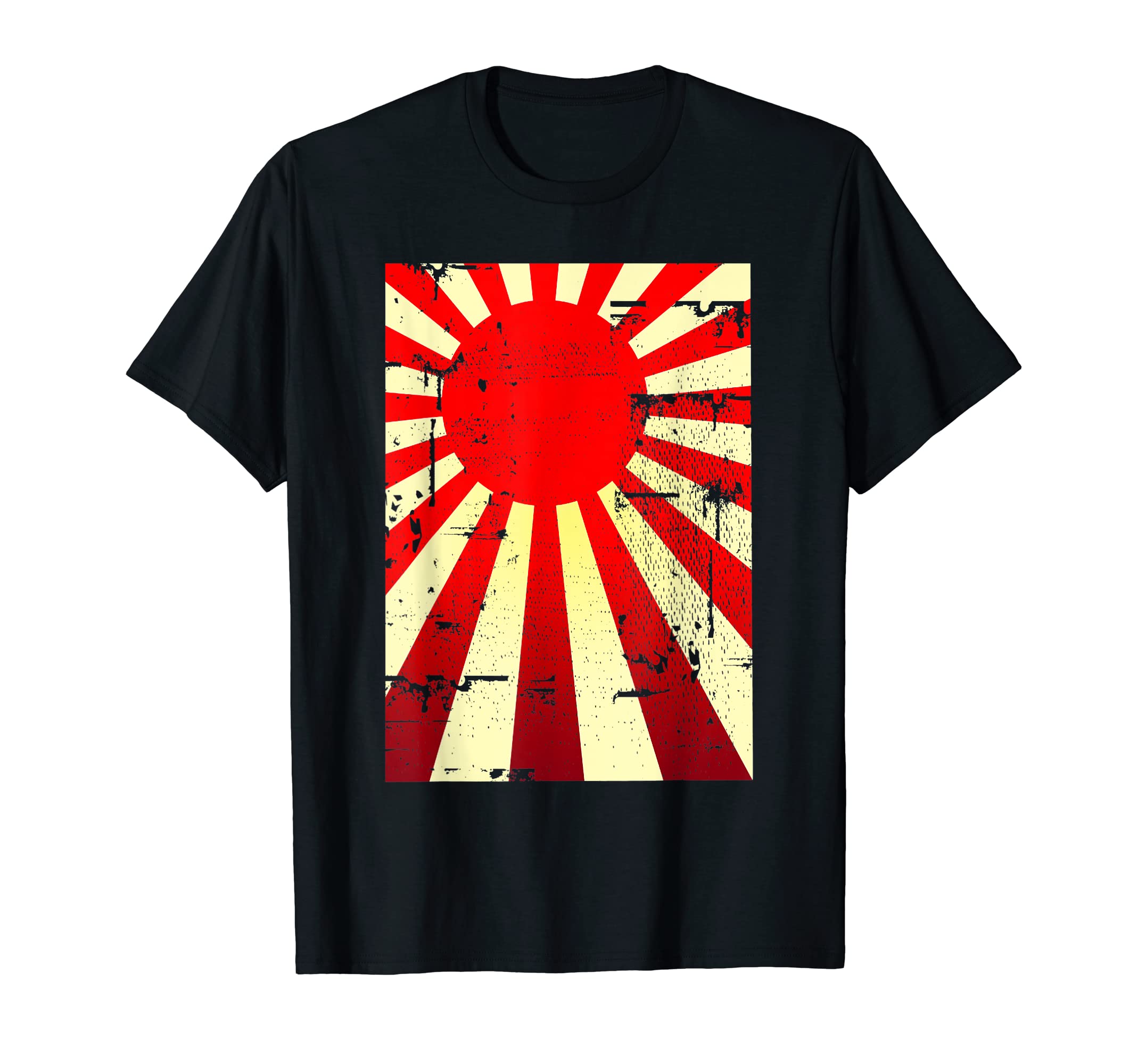 Japan Rising Sun Tshirt And TopsRising Sun Flag Distressed Look Japan Tshirt T-ShirtOEKO-TEX STANDARD 100