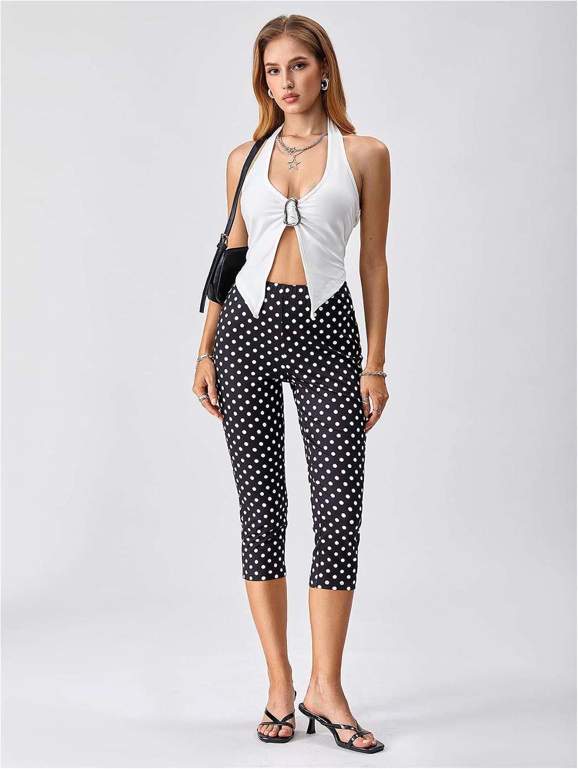 Floerns Women's Cheetah Leggings Yoga Tummy Control Workout Running Cropped Leggings