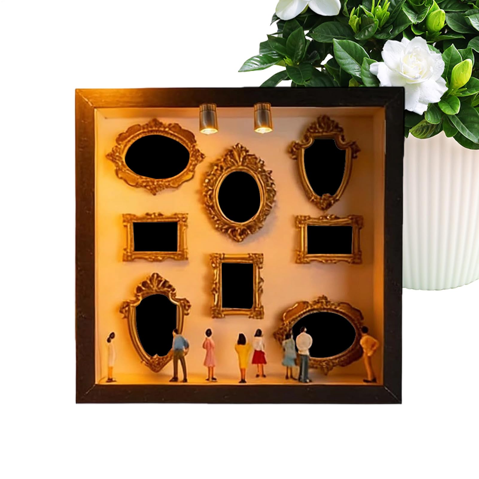 Figure sur étagère en bois style musée miniature pour sublimer votre salon ou bureau DIY