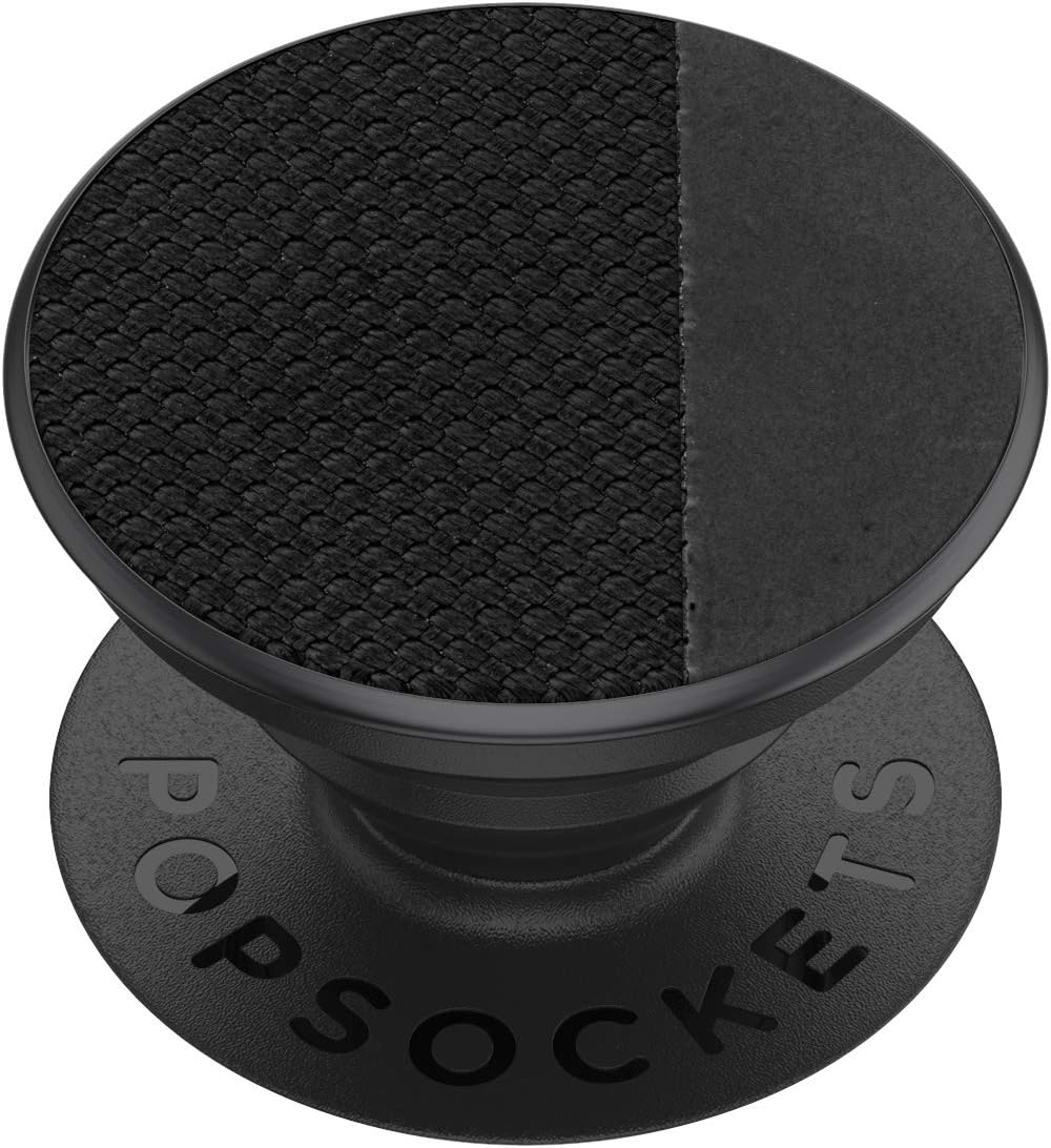 PopSockets PopGrip: Phone Grip and Phone Stand, Collapsible, Swappable Top, Carbon Black
