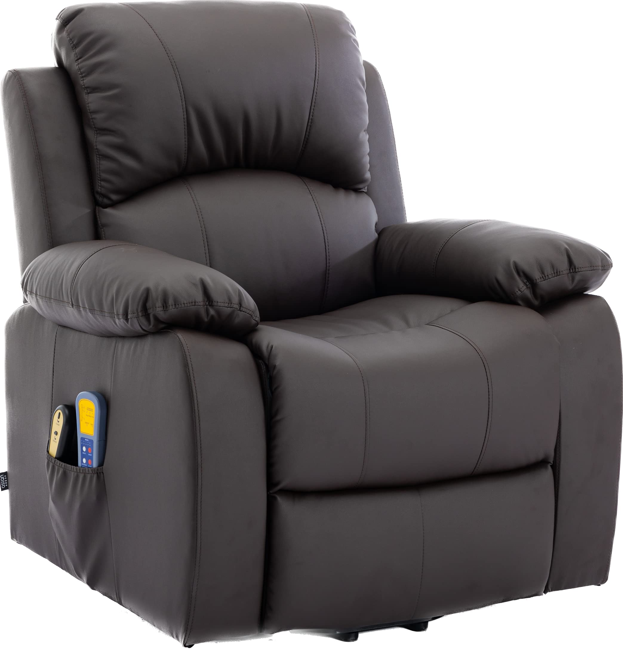 Astan Hogar Sillón Relax con Función Auto-Ayuda (Levanta Personas), Reclinación Eléctrica, Masaje Y Termoterapia, Modelo Ramón AH-AR30930CH, Chocolate,