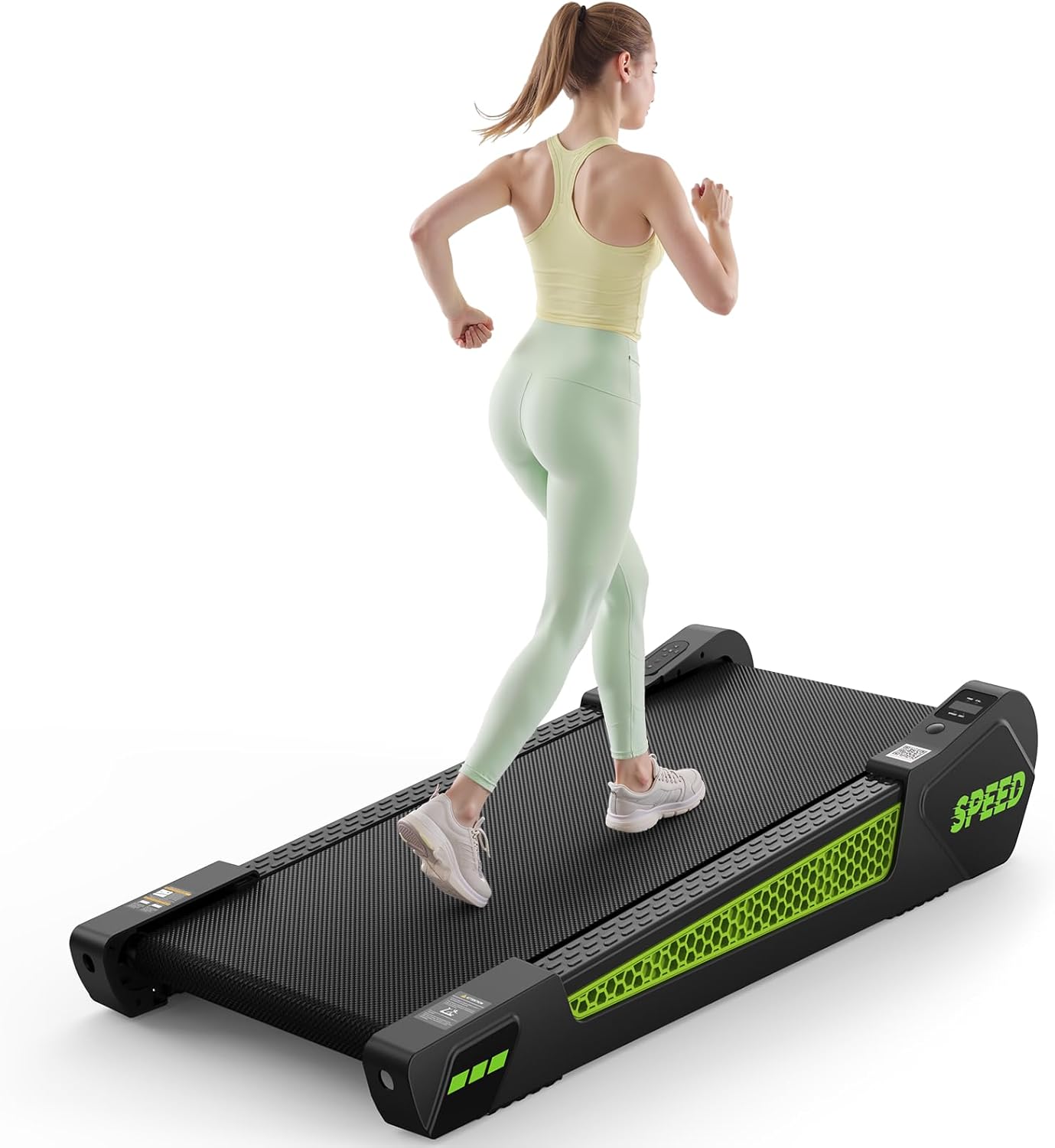 FYC Walking Pad with Incline 5%, Treadmill with APP/Remote Control, 300lbs Capacity Running Machine, Portable with Transport Wheels, Shock-Absorbing Honeycomb Cushion, Treadmill for Home Use