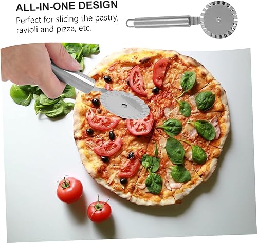 Miniatura 7 de KICHOUSE Rueda de desplazamiento del cortador de pastelería 2pcs para girar el acero inoxidable