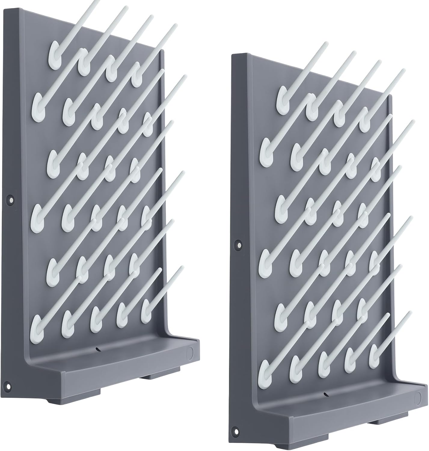2Pcs Laboratory Drying Rack, Detachable 27 Pegs Glassware Drying Rack Wall Mount Desk Top Lab Supply Cleaning Equipment for Tube Beaker Flask Dry