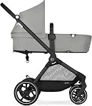 Cybex EOS Multi-Purpose Stroller - Converts from Carriage Mode to Reversible Toddler Seat in Seconds, 5 Modes of Use, Travel System Ready with any Cybex Infant Car Seat - Lava Grey/Black Frame