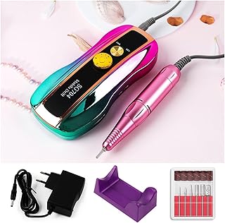 Taladro de uñas eléctrico profesional de 35000 RPM con pantalla LCD HD, maestro de uñas recargable para manicura, fresadora de uñas portátil para acrílico, uñas de gel (color: azul, tamaño: (verde A)