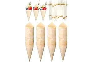400 Pcs Disposable Bamboo Cones