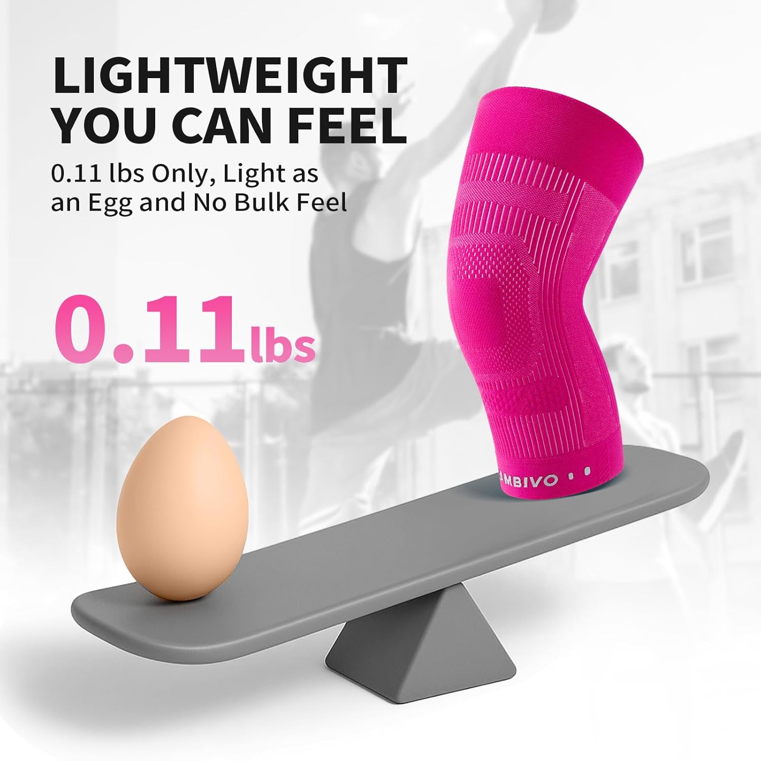 CAMBIVO Knee Brace for Women and Men (2 Pack), Ultra-Thin Lightweight Knee Compression Sleeve (Hot Pink, Large) - Image 4