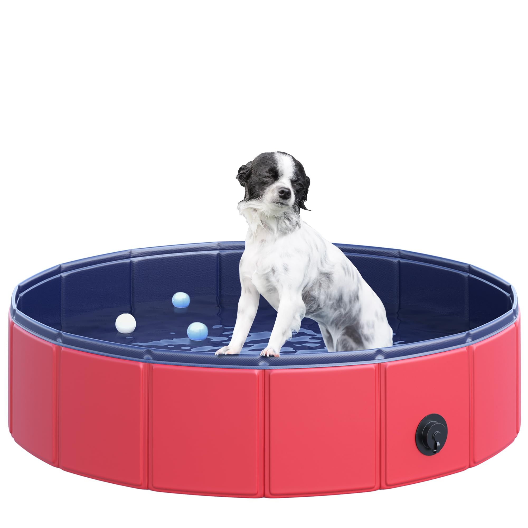 Pawhut Unisex Red Round Pet Paddling Pool: Ø80cm Pool In