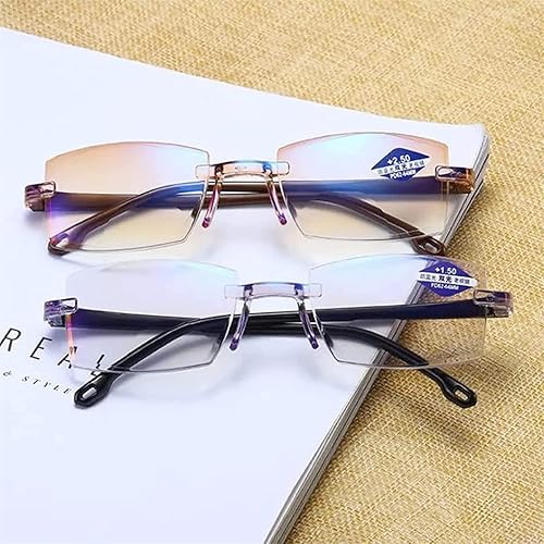 Miniatura 2 de Lentes de lectura con luz azul para mujeres y hombres, zafiro de alta dureza, lentes de lectura inteligentes de doble enfoque (color azul, tamaño