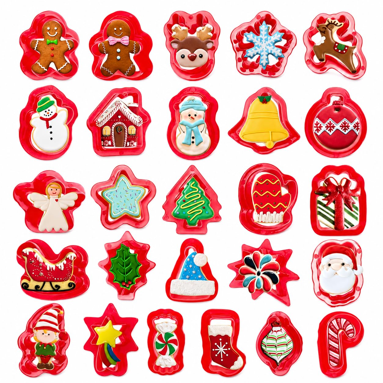 Cortadores de galletas de Navidad en plástico de fácil desmolde para niños