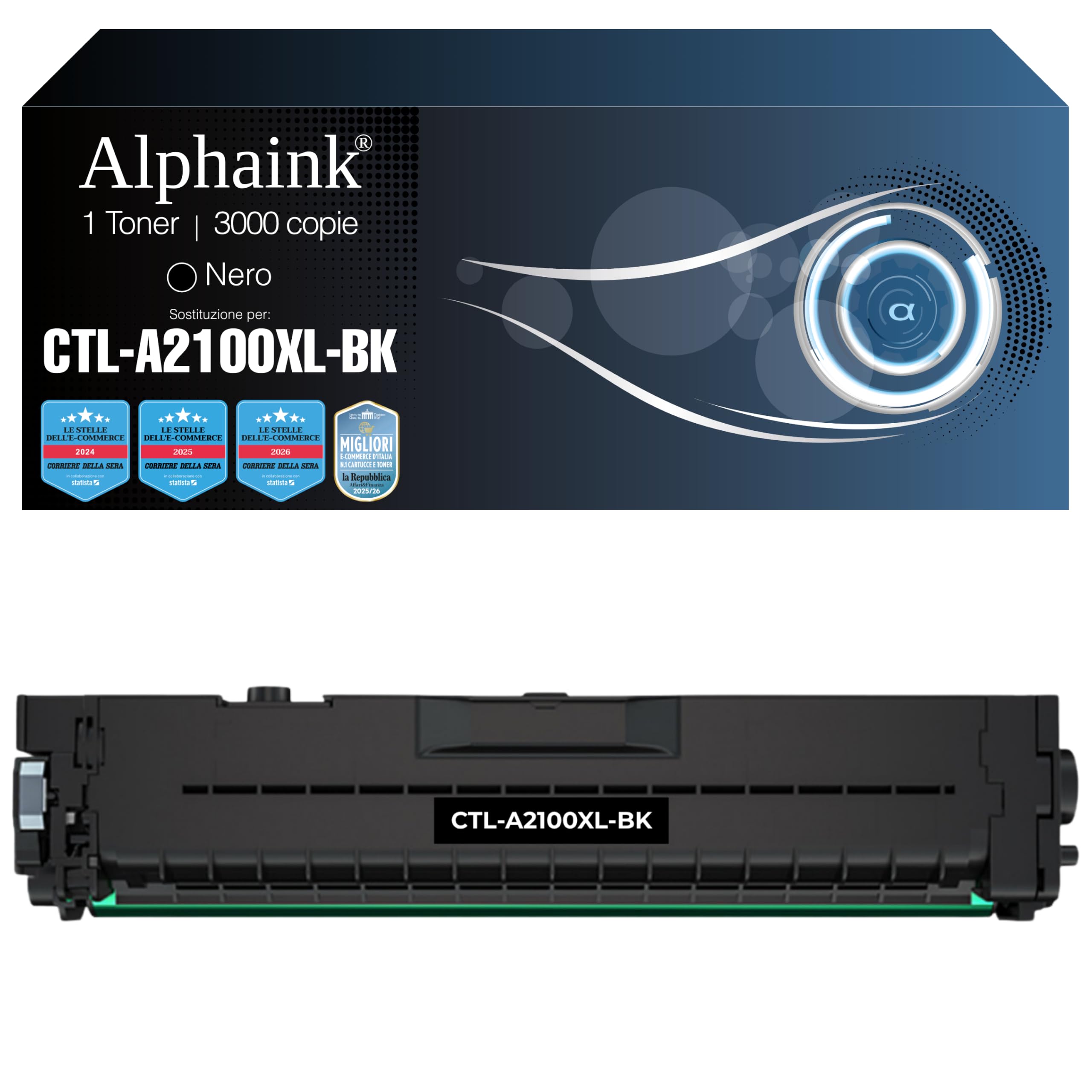 alphaink 1 Toner CTL-A2100 XL Nero compatibile per Pantum CP2100D CP2100DN CP2100DW, CM2100DN CM2100DW CM2100ADN CM2100ADW - CON CHIP - 3000 pagine