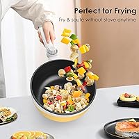 Vista 2 de Audecook - Olla caliente eléctrica, mini sartén eléctrica portátil antiadherente de 1.7L con ajuste de potencia, olla para ramen multifuncional