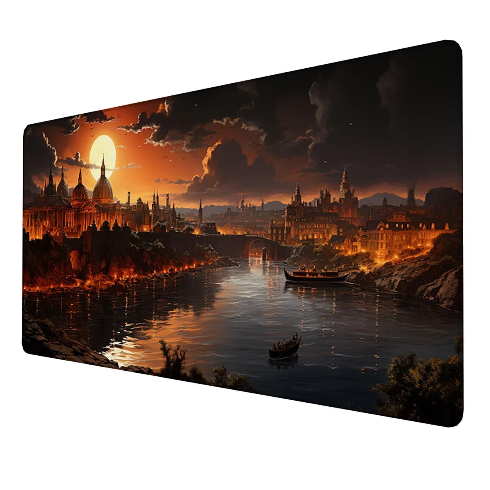 Podkładka pod mysz, podkładka pod mysz XXL, podkładka pod mysz dla graczy, podkładka pod mysz, podkładka pod mysz XXL, podkładka pod mysz do gier, mysz (krajobraz) (1600x800x3mm) (czarny) D-U-8