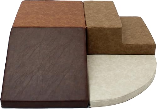 Miniatura 11 de FDP - Escalador de esquina rústico occidental para niños pequeños, piel sintética envejecida, estructura de juego activo para interiores para niños