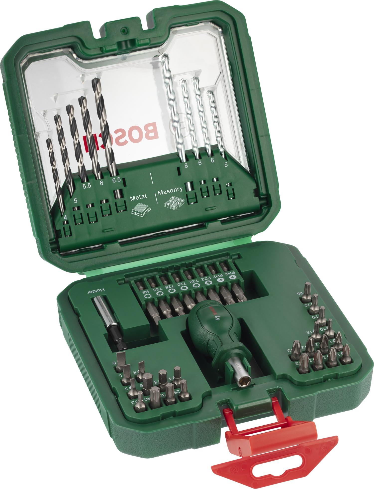 Bosch Compact Set, 42 + 1 pcs (192 x 186 mm, Accessory Screwdriver, drill) - Amazon Edition