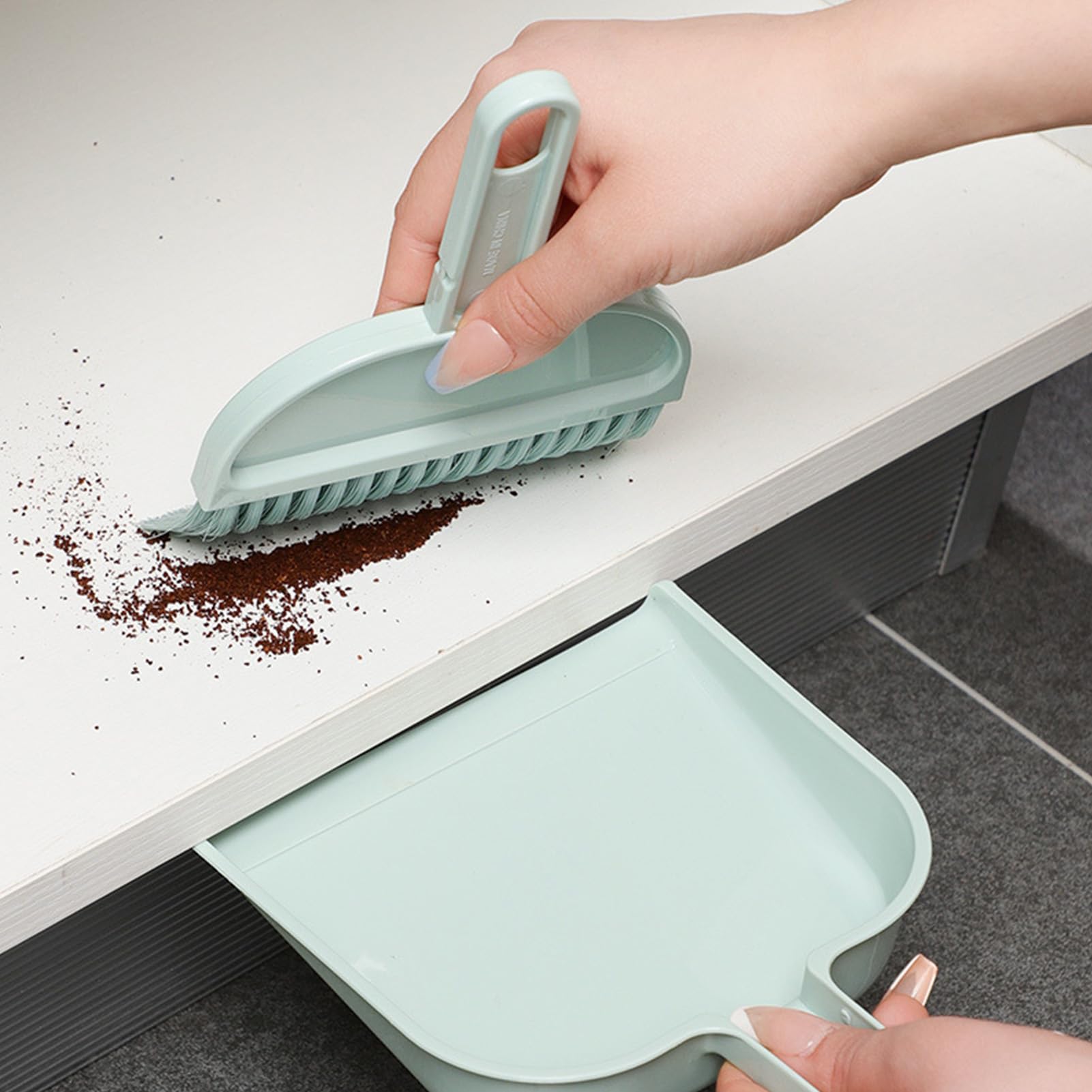 Mini Dust Pan with Broom Set,Dust Pans with Brush,Hand Broom and Dustpan Set,Tiny Hand Dustpan and Cleaning Brush Set for Tabletop Bed Windowsill