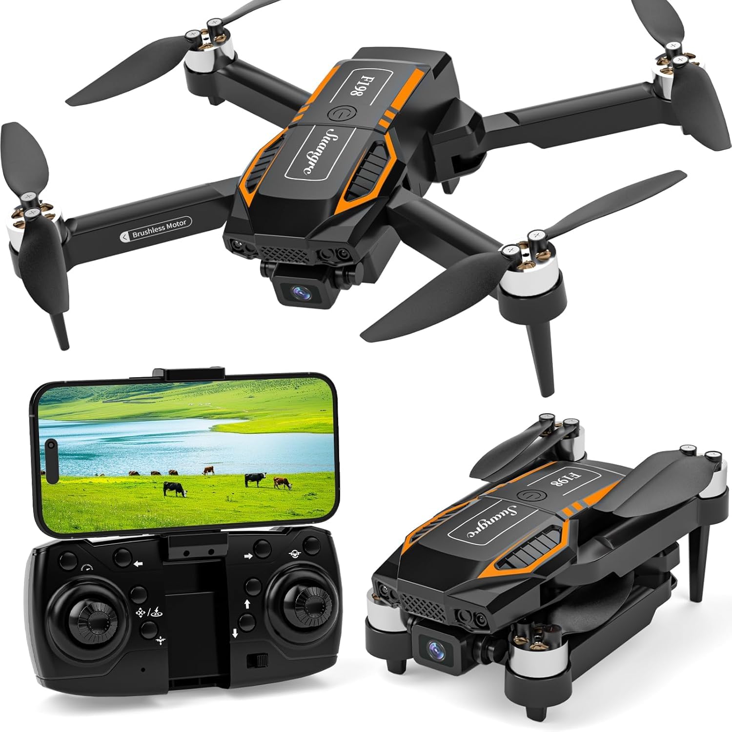 S508 Drone With Dual Cameras, Foldable Drones With Brushless Motor, Mini Drone, Can Automatically Suspend, One Click Takeoff/Landing, Drones Suitable For Adults And Beginners