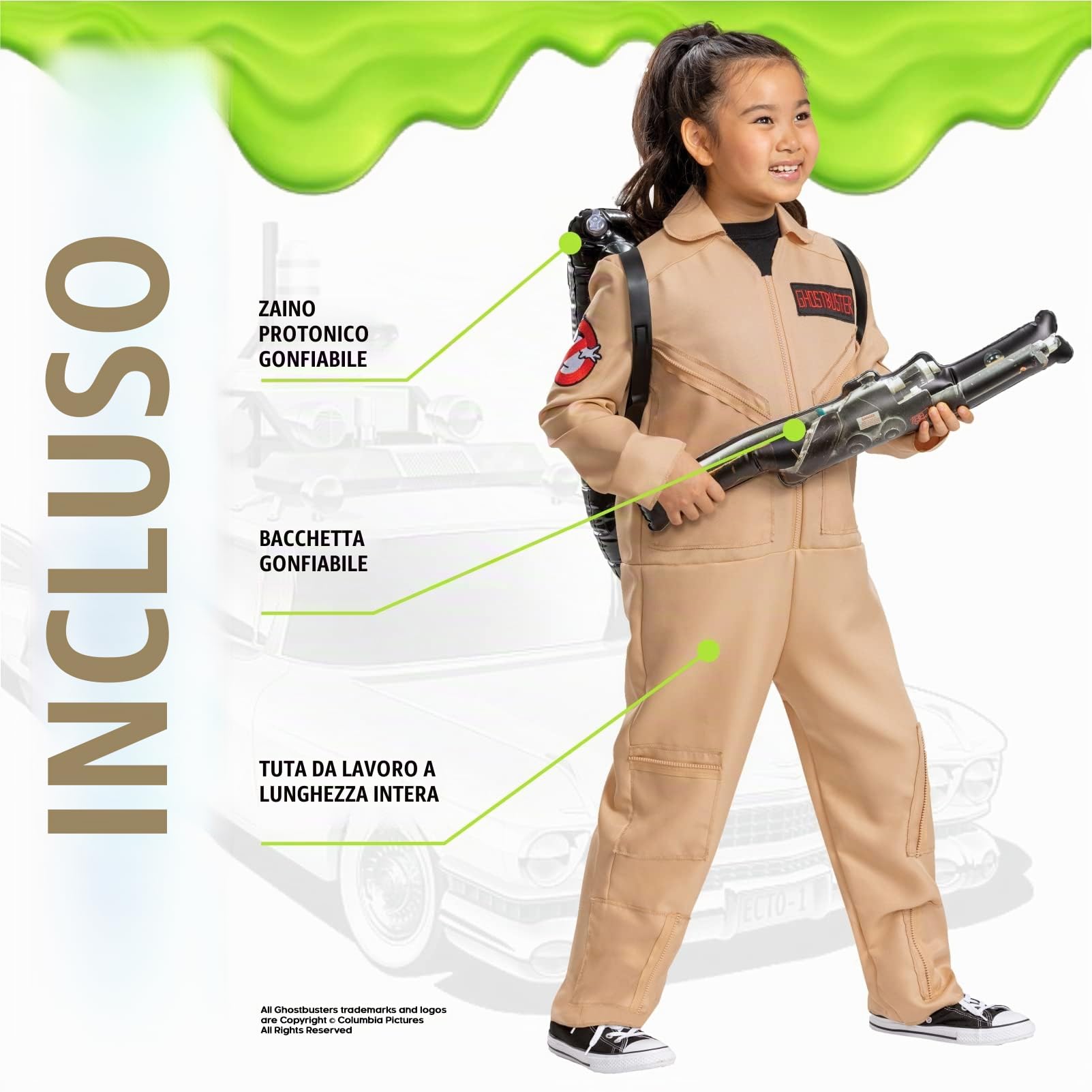 DISGUISE Costume Ghostbusters Bambini, Vestito Halloween Bambini Disponibile Taglia M