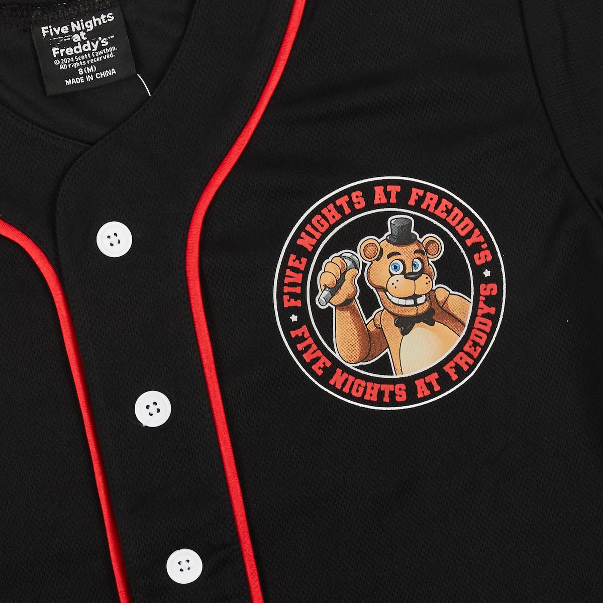 Five Nights at Freddy's - Set da 2 pezzi di maglia da baseball nera e maglietta a maniche corte di Freddy