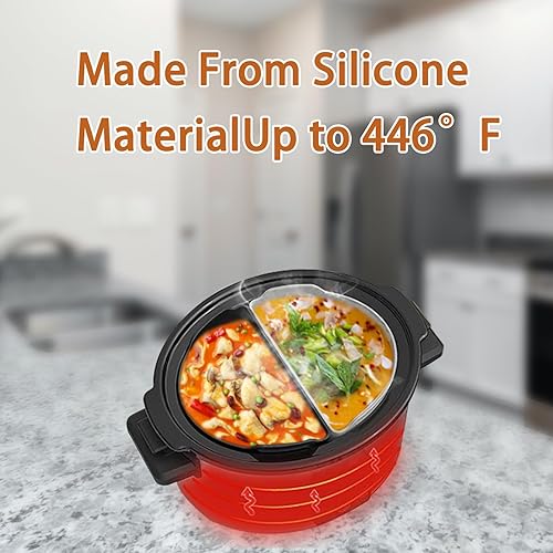 Miniatura 2 de WISRIGHT Revestimientos de silicona para olla de cocción lenta compatibles con olla de cocción lenta de 6 a 8 cuartos de galón, divisor de cocción